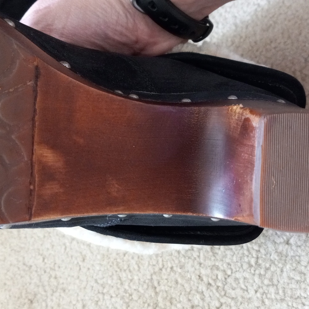 Ugg Suede Wooden Heeled Boots - Picture 9 of 10